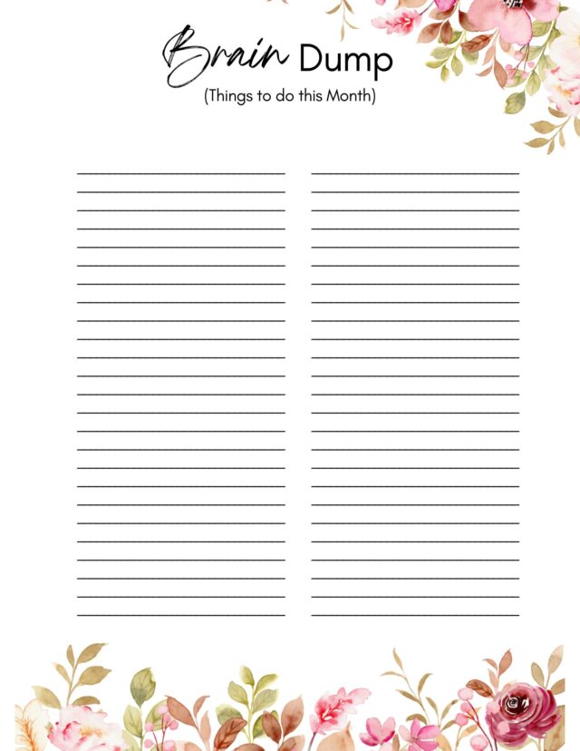Free Printable Prayer Planner with Beautiful Floral Designs