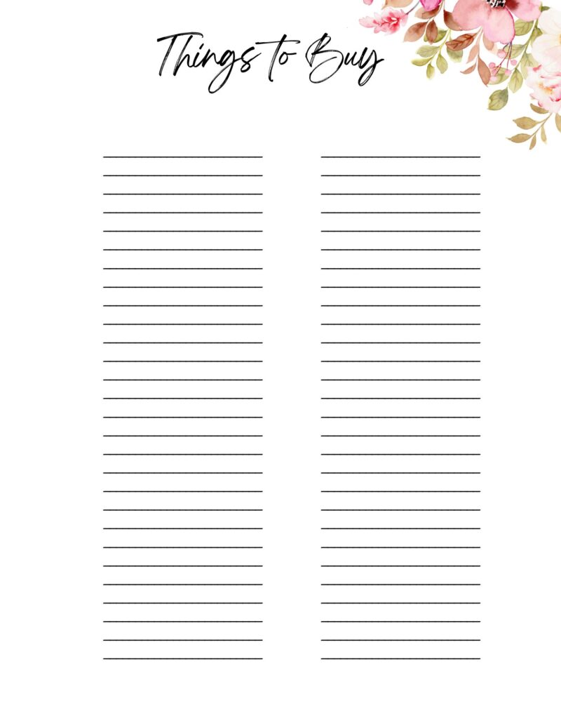 Free Printable Prayer Planner with Beautiful Floral Designs