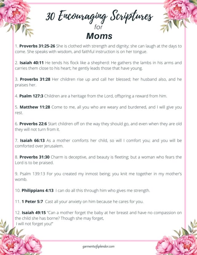 65 Encouraging Verses for Moms (with Free Printables)