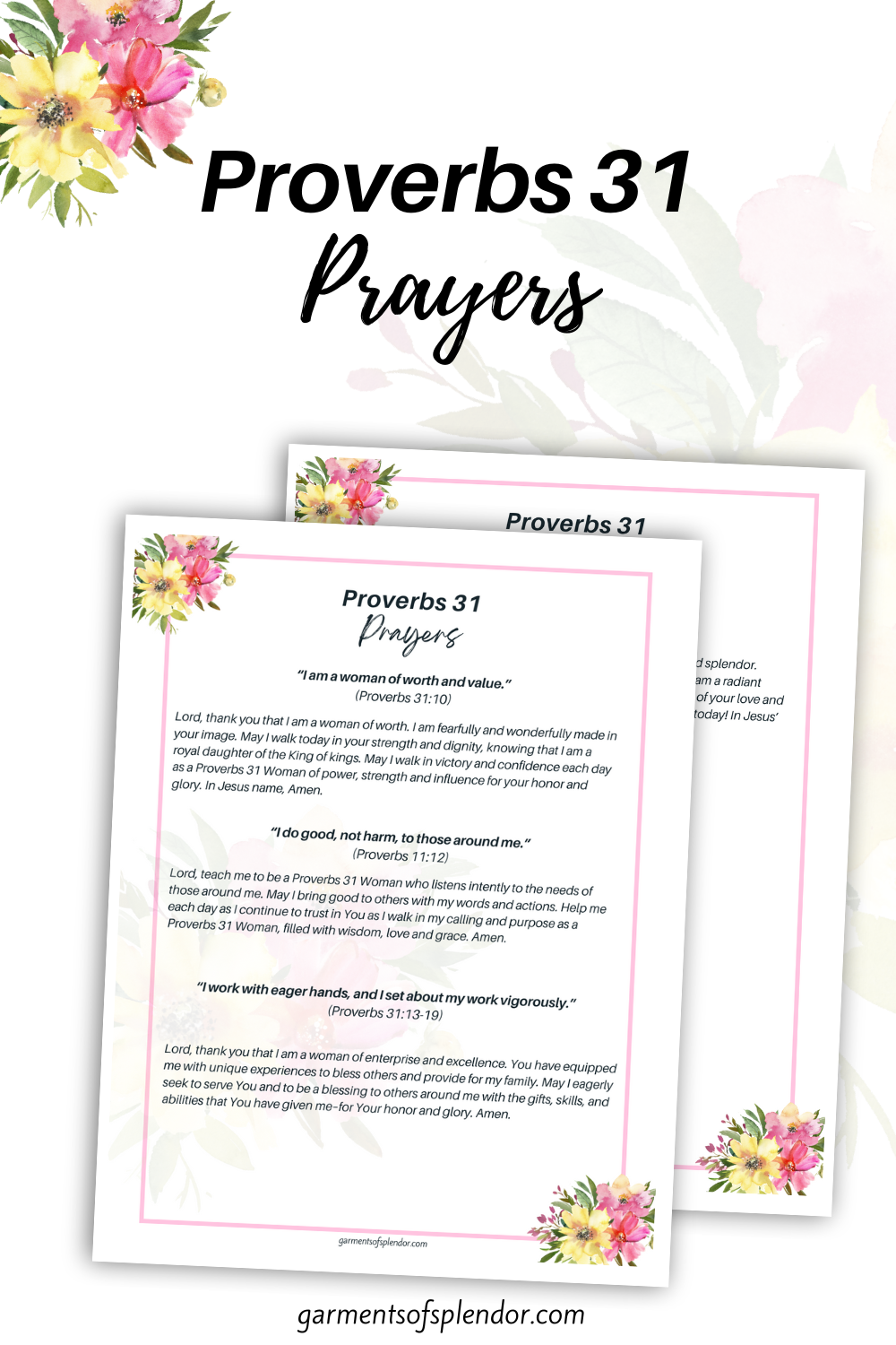 FREE Proverbs 31 Woman Prayer Challenge Printables
