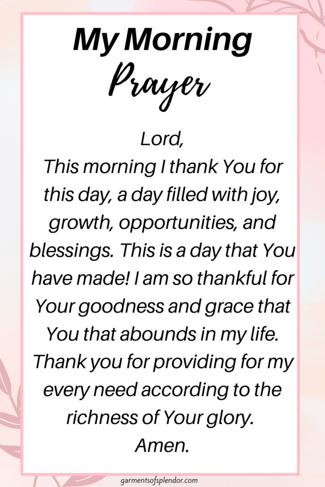 A Morning Prayer of Thanksgiving and Praise